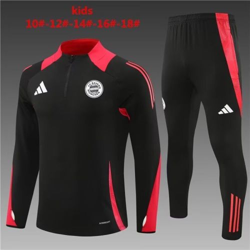 Youth 2024-2025 Chelsea Black/Red Soccer Training Sweater and Pants Child Football Kit