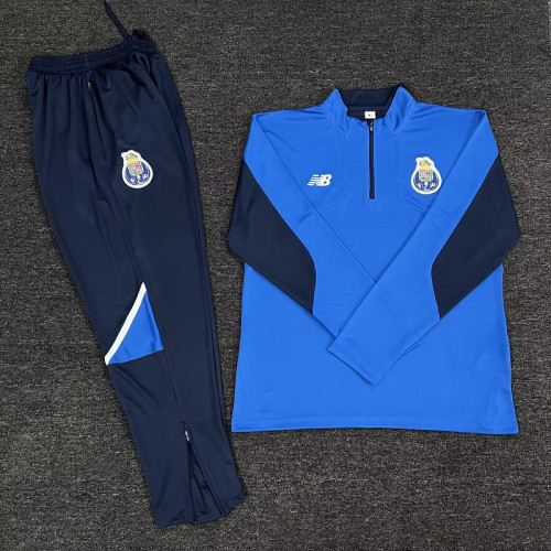 2024-2025 Porto Blue Soccer Training Sweater and Pants Football Kit