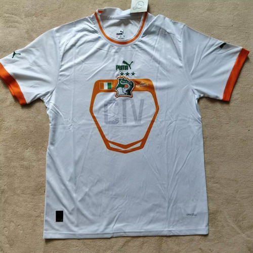 Fan Version Ivory Coast Football Shirt 2024-2025 Côte d'Ivoire Away White Soccer Jersey