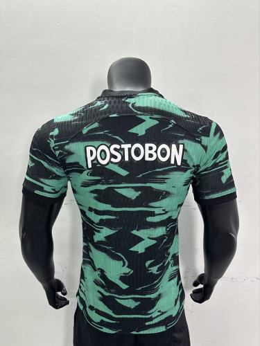 Player Version 2024-2025 Atletico Nacional de Medellin Away Black/Green Soccer Jersey Football Shirt