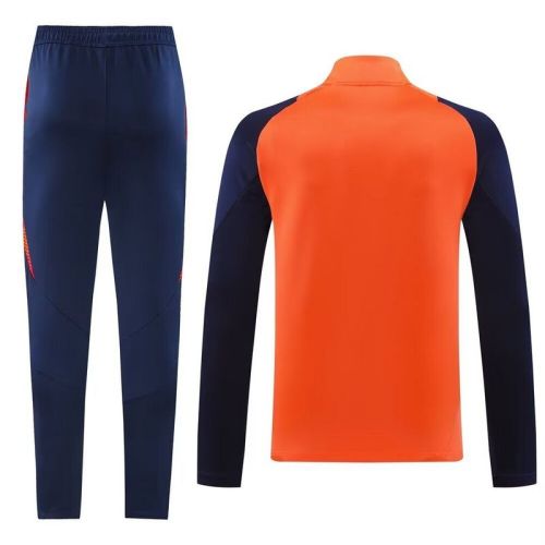 2024-2025 Manchester United Orange Soccer Training Jacket and Pants Football Kit