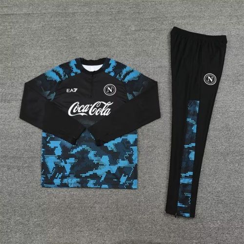 2024-2025 Napoles Black/Blue Soccer Training Sweater and Pants Napoli Football Kit