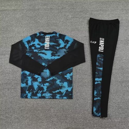 2024-2025 Napoles Black/Blue Soccer Training Sweater and Pants Napoli Football Kit