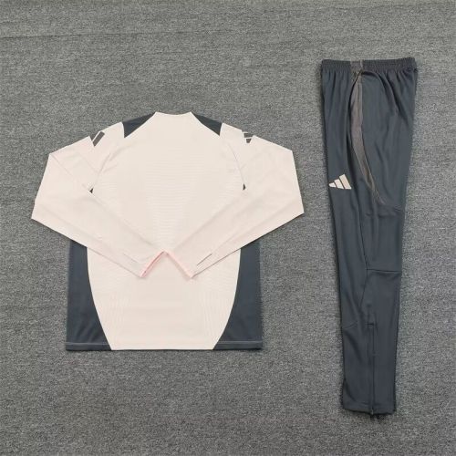2024-2025 Real Madrid Light Pink Soccer Training Sweater and Pants Football Kit