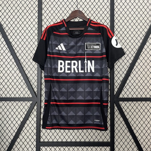 Fans Version 2024-2025 Union Berlin Away Black Soccer Jersey Football Shirt