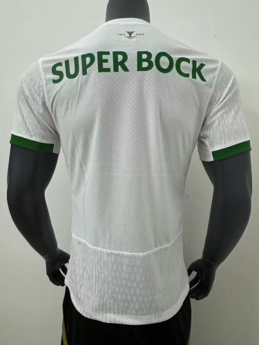 Player Version 2024-2025 Sporting Lisbon Away White Soccer Jersey Football Shirt