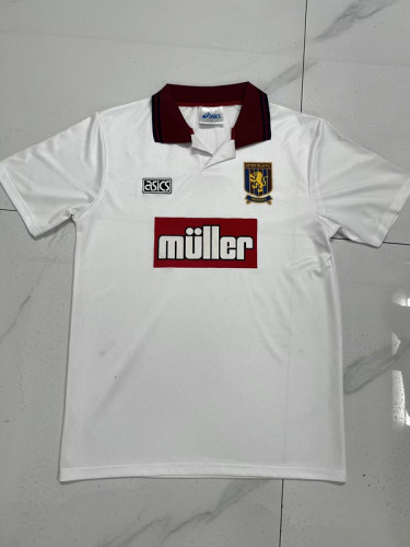 Retro Jersey 1994-1995 Aston Villa Third Away White Soccer Jersey Vintage Football Shirt