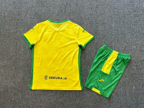 Youth Uniform Kids Kit 2024-2025 Norwich Home Soccer Jersey Shorts Child Football Set