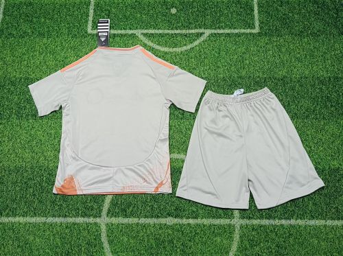 Youth Uniform Kids Kit As Roma 2024-2025 Away Soccer Jersey Shorts Child Football Set