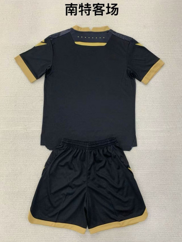 Youth Uniform Kids Kit FC Nantes 2024-2025 Away Black Soccer Jersey Shorts Child Football Set