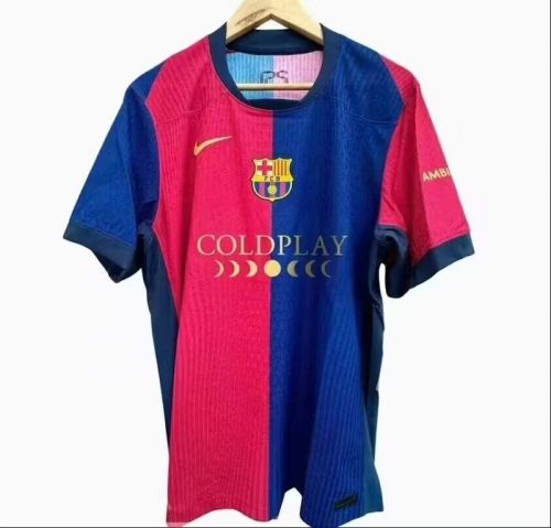 Barca Camisetas de Futbol Fan Version 2024-2025 Barcelona Coldplay Version Soccer Jersey