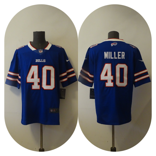 Buffalo Bills 40 MILLER Blue NFL Jersey