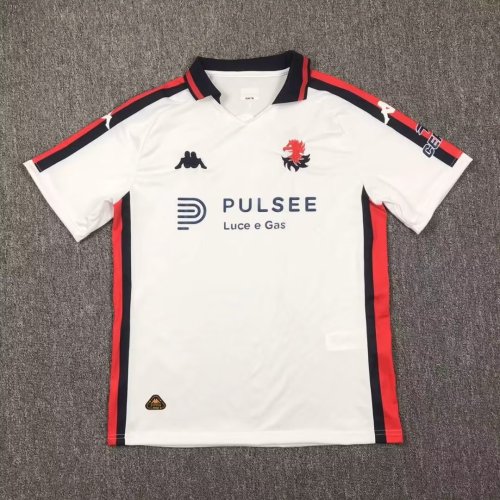 with Sponor Logo Fan Version 2024-2025 Genoa Away White Soccer Jersey Maillot de Foot