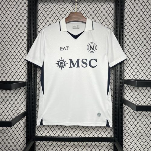 Fan Version Napoli 2024-2025 Away White Soccer Jersey Naples Football Shirt