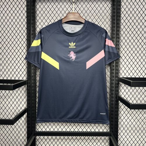Maillot Juve Shirt Fan Version 2024-2025 Juventus Black/Pink/Yellow Soccer Training Jersey Football Pre-match Shirt