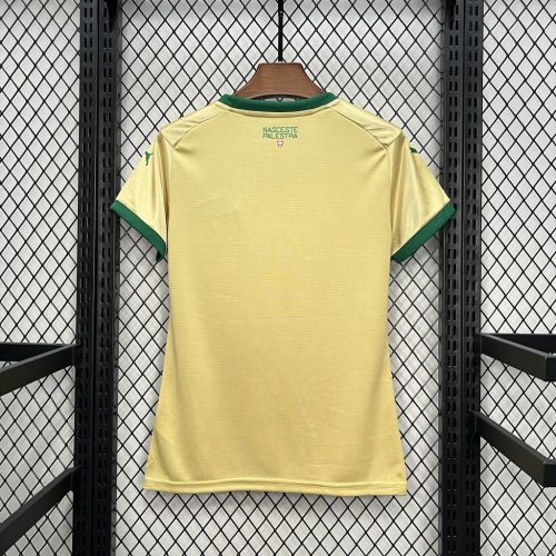 Women 2024-2025 Palmeiras Third Away Gold Soccer Jersey Girl Football Shirt