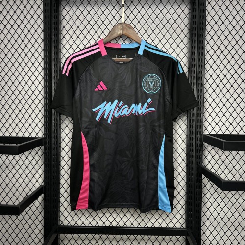 Fan Version 2024-2025 Inter Miami Black Special Edition Soccer Training Jersey Football Shirt