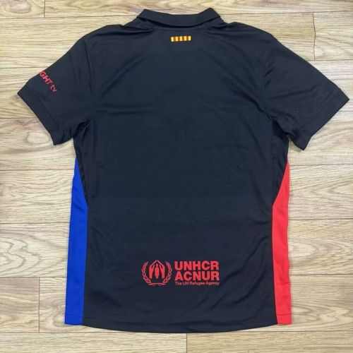 without sponor logo Barca Camisetas de Futbol Fan Version 2024-2025 Barcelona Away Black Soccer Jersey