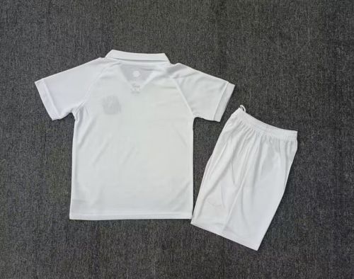 Youth Uniform Kids Kit 2024-2025 Marseille White 125th Version Soccer Jersey Shorts Child Football Set