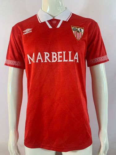 Retro Jersey 1994-1996 Sevilla Away Red Soccer Jersey Vintage Football Shirt