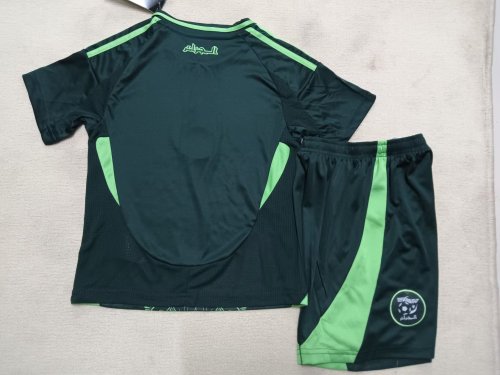 Youth Uniform Kids Kit 2025 Algeria Away Green Soccer Jersey Shorts Child Football Set