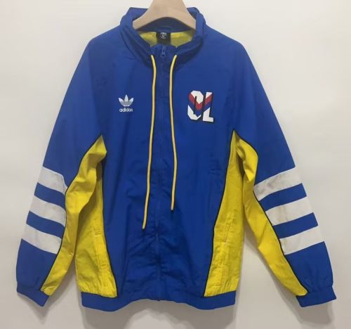 2024-2025 Lyon Blue/Yellow Windbreaker Jacket Football Jacket