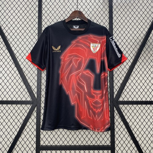 Fan Version 2024-2025 Athletic Bilbao Black Soccer Training Jersey Football Pre-match Shirt