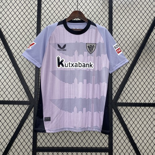 with LALIGA Patch Fan Version 2024-2025 Athletic Bilbao Third Away Purple Soccer Jersey Football Shirt