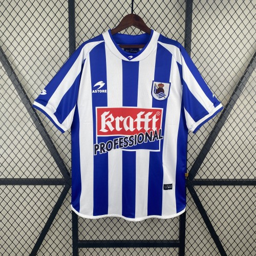 Retro Jersey 2002-2003 Real Sociedad Home Soccer Jersey Vintage Football Shirt