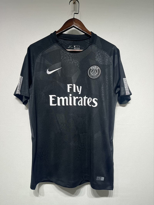 Retro Jersey 2017-2018 PSG Third Away Black Soccer Jersey Vintage Paris Football Shirt
