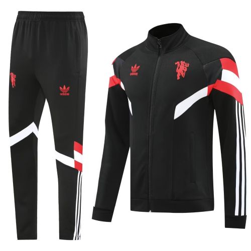 2024-2025 Manchester United Black Soccer Training Jacket Football Jacket and Pants