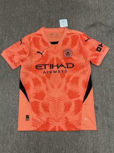 Fan Version Manchester City 2024-2025 Orange Goalkeeper Soccer Jersey Man City Football Shirt
