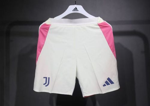 Player Version 2024-2025 Juventus Away White Soccer Shorts Football Shorts