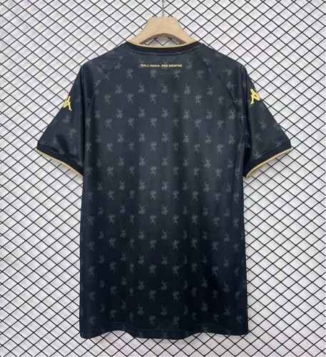 without Sponor Logo Fan Version 2024-2025 Genoa Third Away Black Soccer Jersey Maillot de Foot