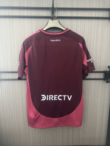 Fan Version 2024-2025 River Plate Away Red Soccer Jersey Football Shirt