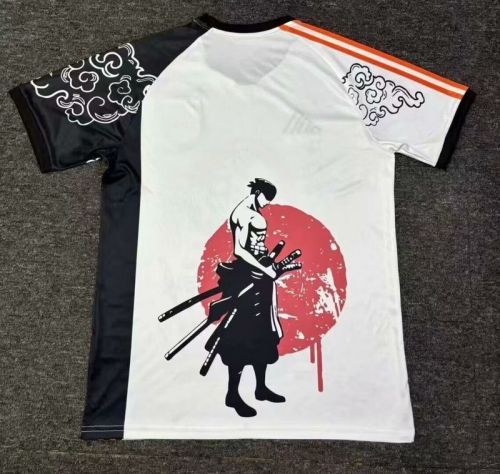 Fan Version Japan 2024 White/Black/Orange Comic Soccer Jersey Football Shirt