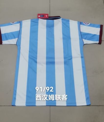 Retro Jersey 1991-1992 West Ham United Away Blue Soccer Jersey Vintage Football Shirt