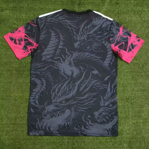 Fan Version 2024-2025 Real Madrid Black/Grey/Pink Dragon Soccer Jersey Real Football Shirt