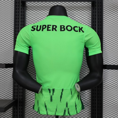 Player Version 2024-2025 Sporting Lisbon Third Away Green Soccer Jersey Football Shirt