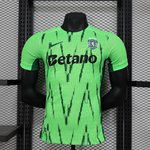 Player Version 2024-2025 Sporting Lisbon Third Away Green Soccer Jersey Football Shirt