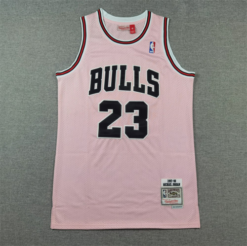 Mitchell&ness 1997-98 Chicago Bulls 23 JORDAN Basketball Shirt Pink NBA Jersey