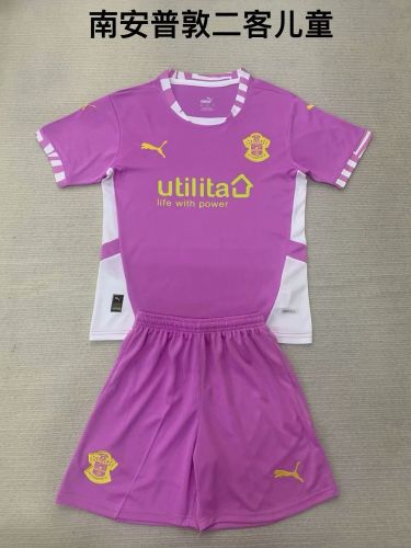 Youth Uniform Kids Kit 2024-2025 Southampton Third Away Purple Soccer Jersey Shorts Child Football Set