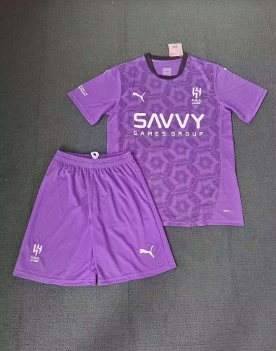 Adult Uniform 2024-2025 Al-Hilal Saudi Third Away Purple Soccer Jersey Shorts Football Kit