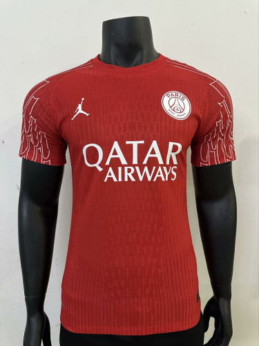 Player Version 2024-2025 PSG Red Soccer Training Jersey Paris Football Pre-match Maillot