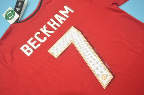 Retro Jersey 2019-2020 Manchester United BECKHAM 7 Home Soccer Jersey Vintage Football Shirt