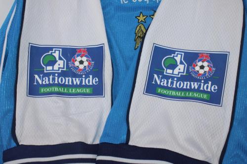 with Patch Retro Jersey 1999-2001 Manchester City Home Blue Soccer Jersey Vintage Football Shirt