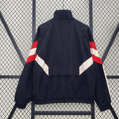 2024-2025 Manchester United Black/White/Red Windbreaker Jacket Football Jacket