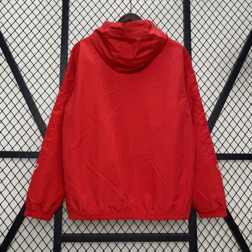 with Hat 2024-2025 AD Red Windbreaker Jacket Football Jacket