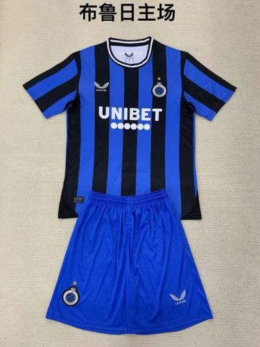 Youth Uniform Kids Kit Brugge 2024-2025 Home Soccer Jersey Shorts Child Football Set