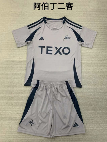 Adult Uniform 2024-2025 Aberdeen Third Away Grey Soccer Jersey Shorts Men's Football Kit